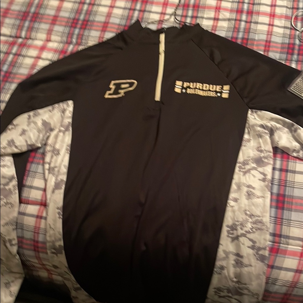 Purdue Boilermakers Black and Gray Quarter-Zip Pullover